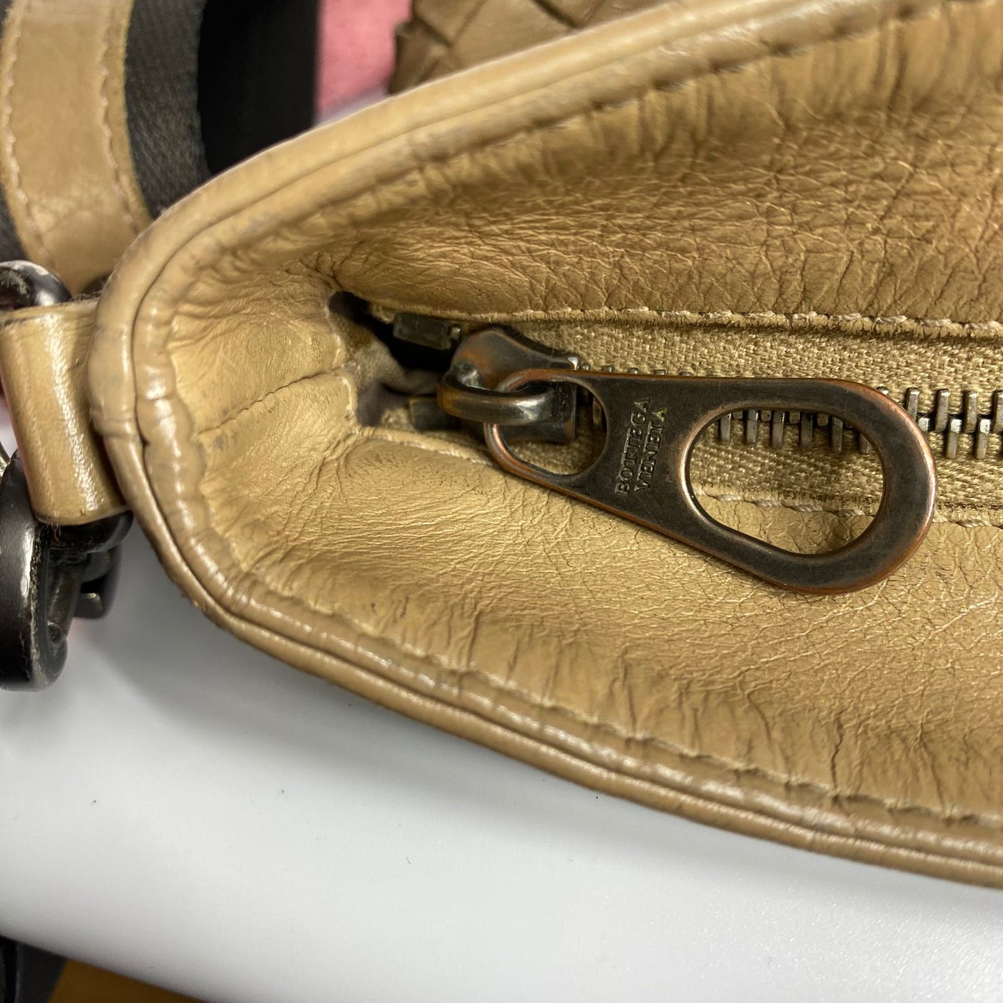 Bottega Veneta Intrecciato Messenger Bag Brown