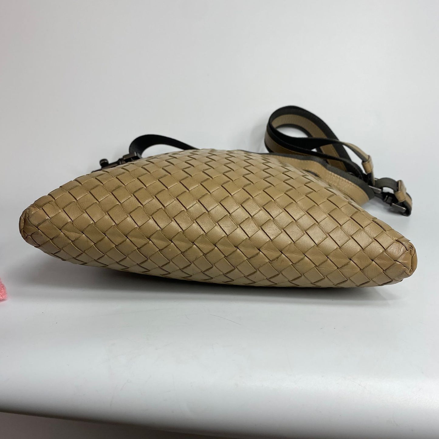 Bottega Veneta Intrecciato Messenger Bag Brown