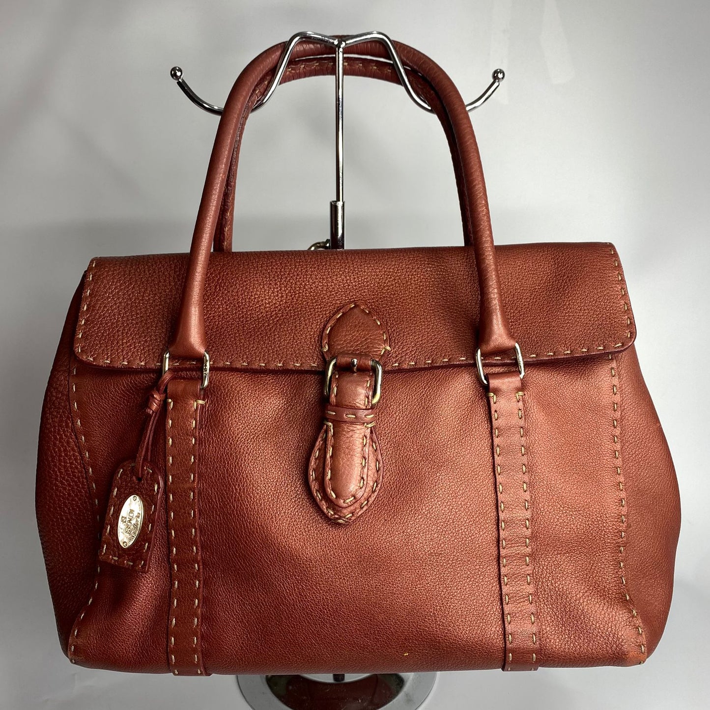 Fendi Bordeaux Selleria Tote Bag