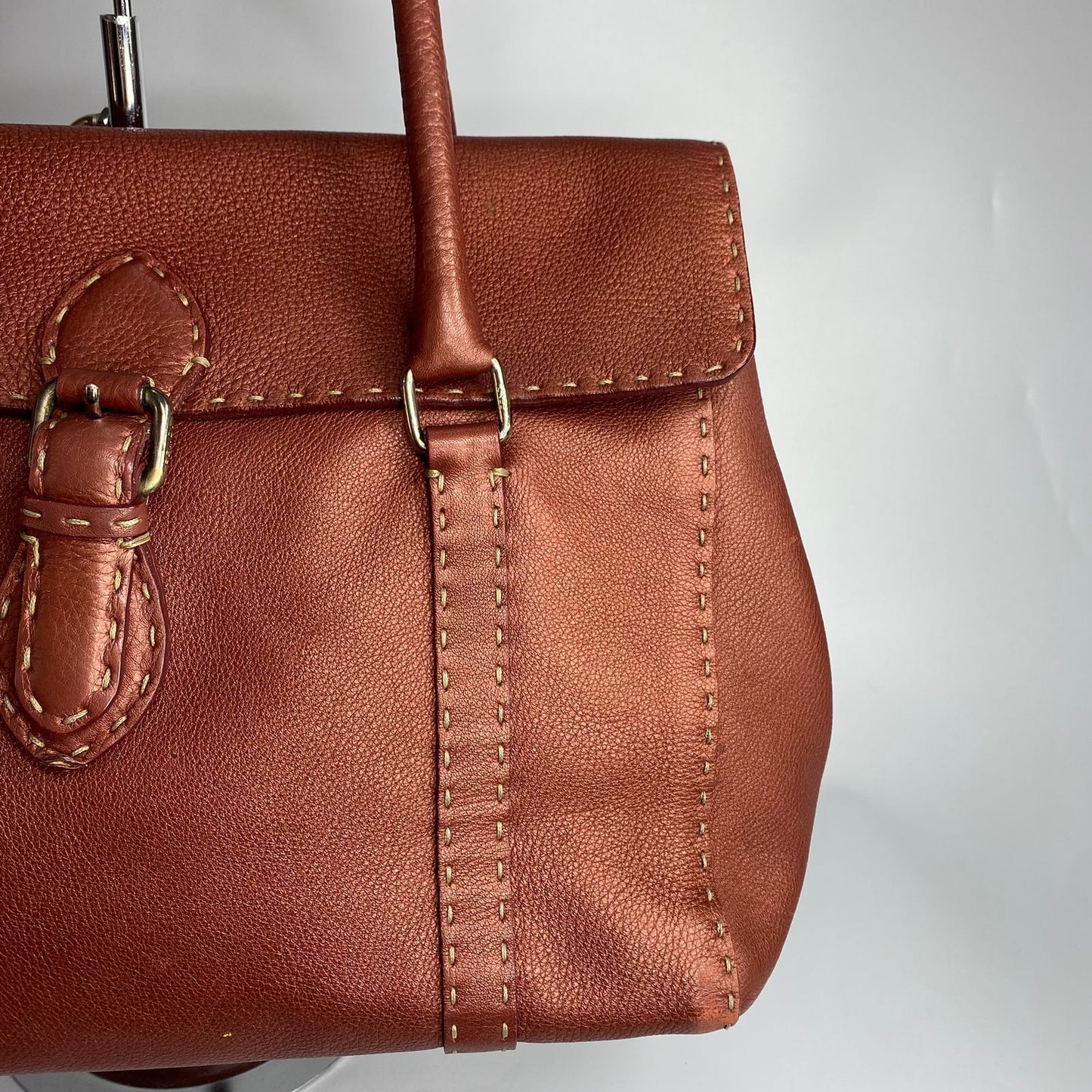 Fendi Bordeaux Selleria Tote Bag