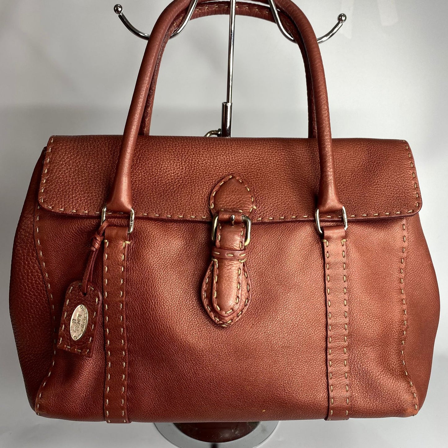 Fendi Bordeaux Selleria Tote Bag