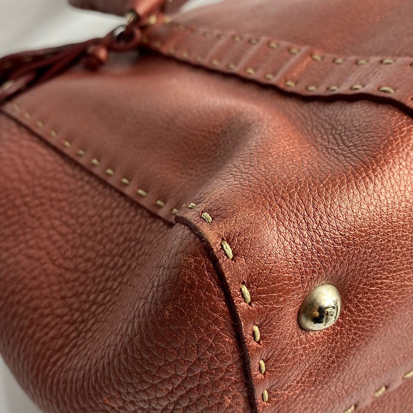 Fendi Bordeaux Selleria Tote Bag