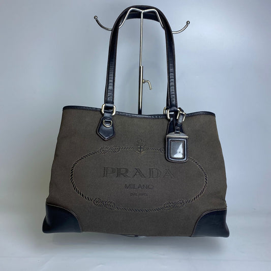 Prada Jacquard Tote Bag Black