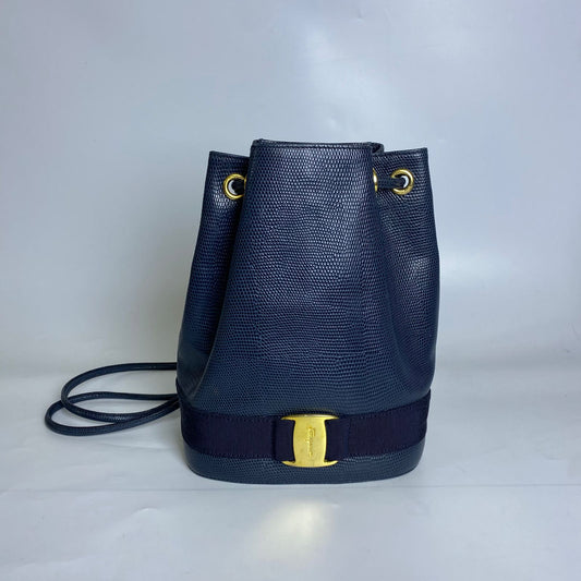 Ferragamo Vala Bucket Backpack Blue