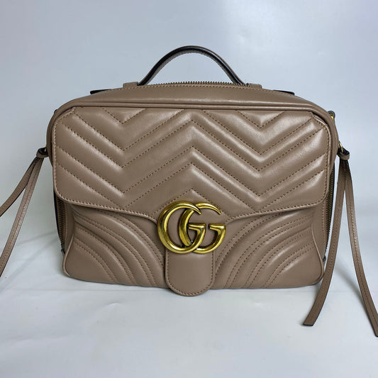 Gucci GG Marmont Top Handle Beige