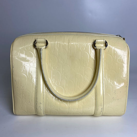 Dior Patent Boston Bag Cream