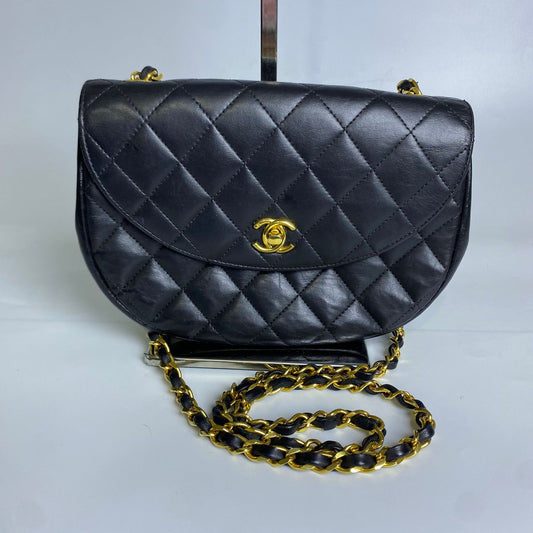 Chanel Matelasse Half Moon Black GHW