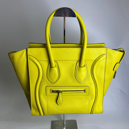 Celine Micro Luggage Tote Yellow