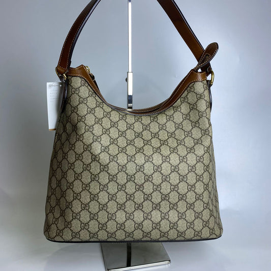 Gucci Linea A Hobo GG Supreme Canvas Brown Trims