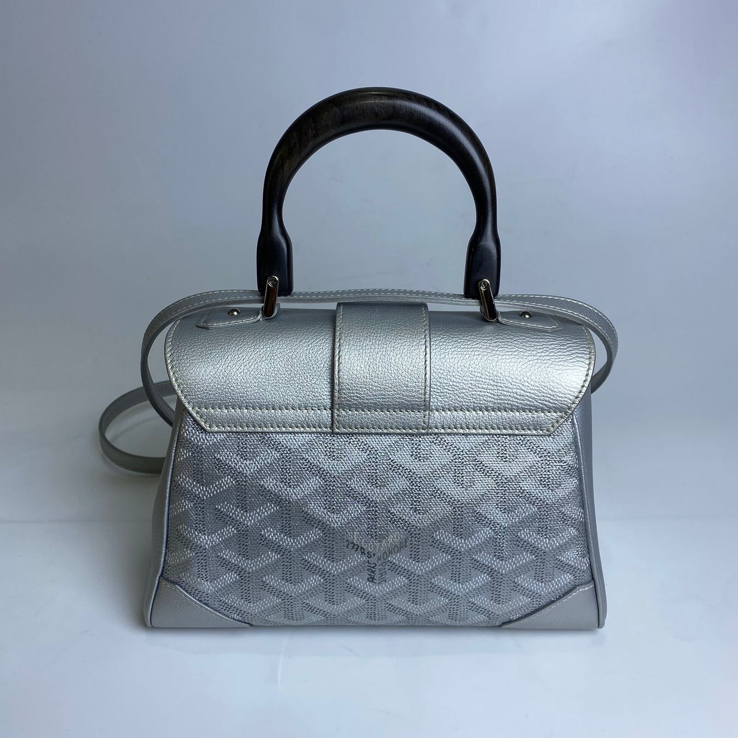 Goyard Goyardine Precious Metals Mini Saigon Gray, Black Top Handle