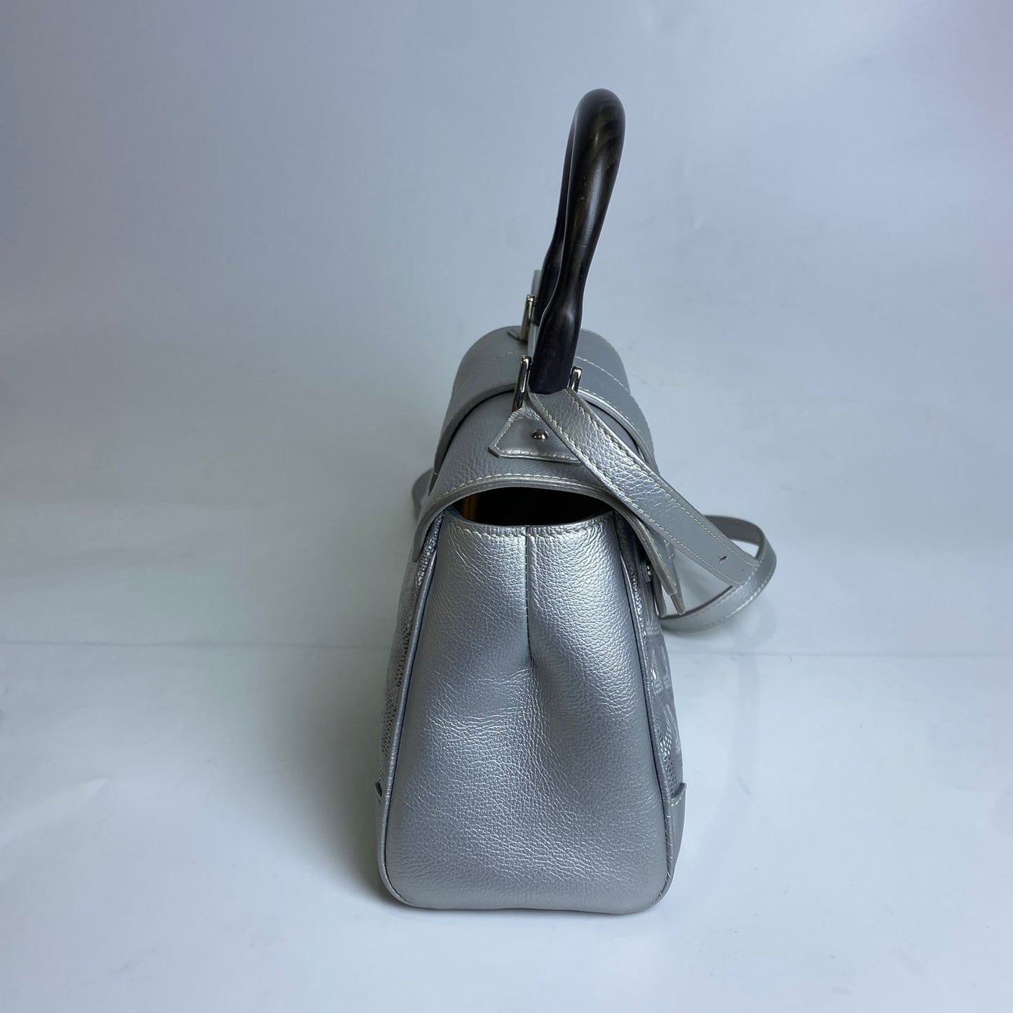 Goyard Goyardine Precious Metals Mini Saigon Gray, Black Top Handle
