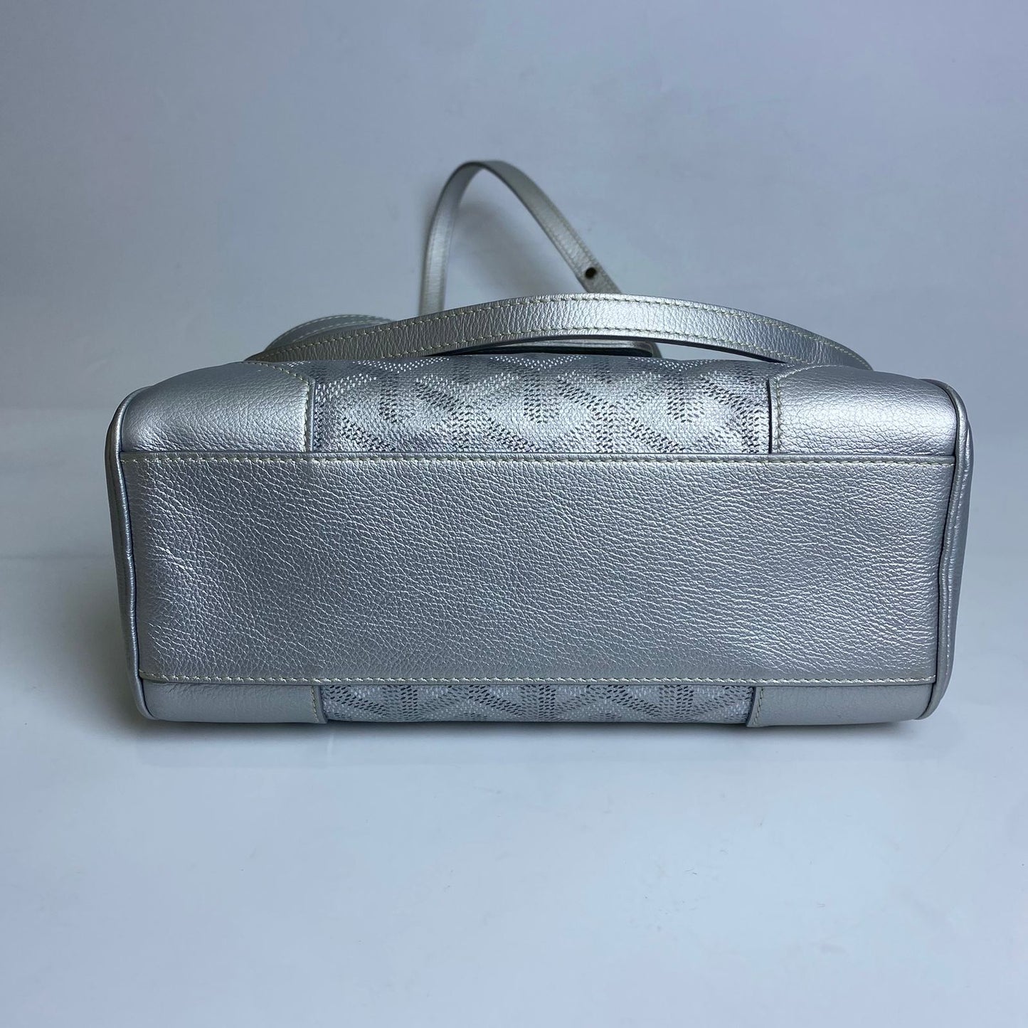 Goyard Goyardine Precious Metals Mini Saigon Gray, Black Top Handle