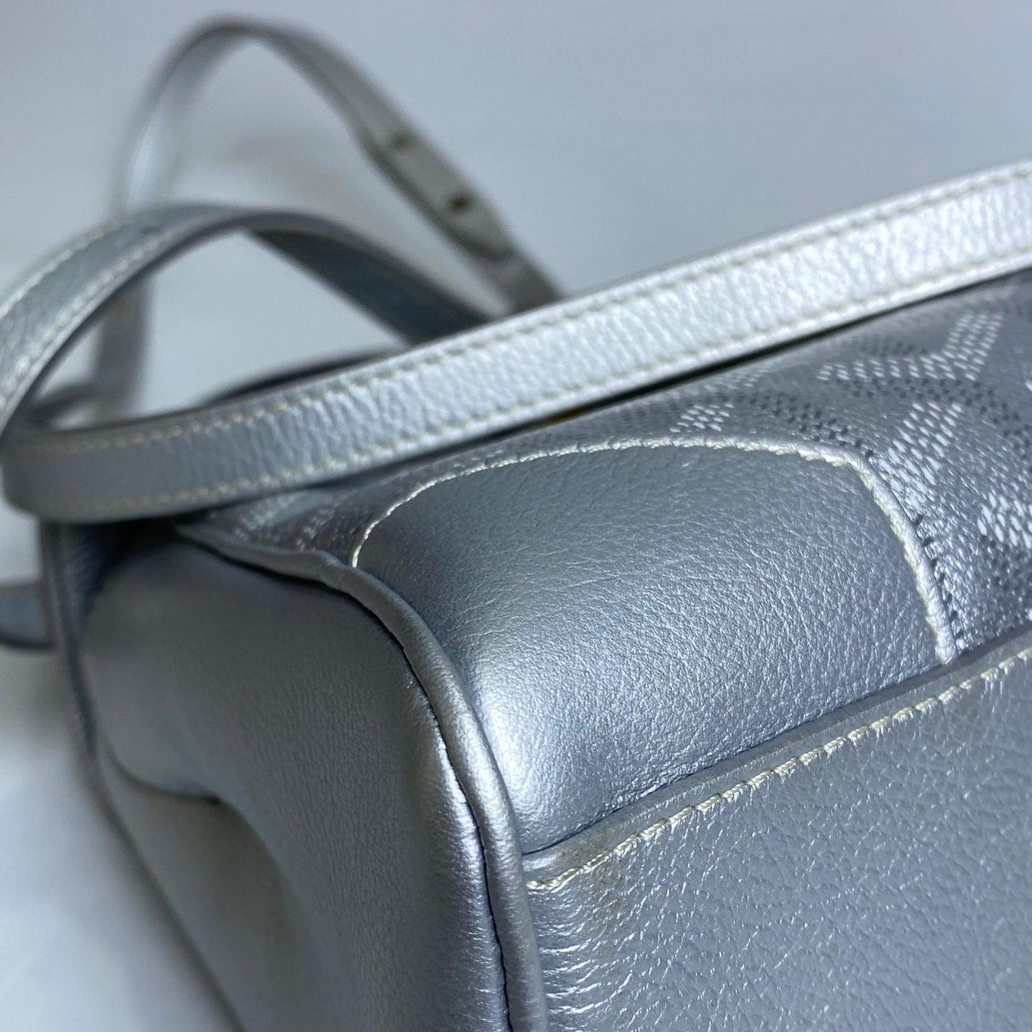 Goyard Goyardine Precious Metals Mini Saigon Gray, Black Top Handle