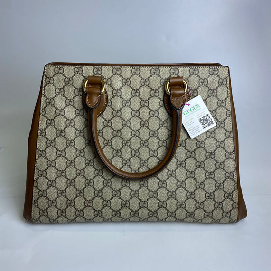 Gucci GG Supreme Brown Top Handle
