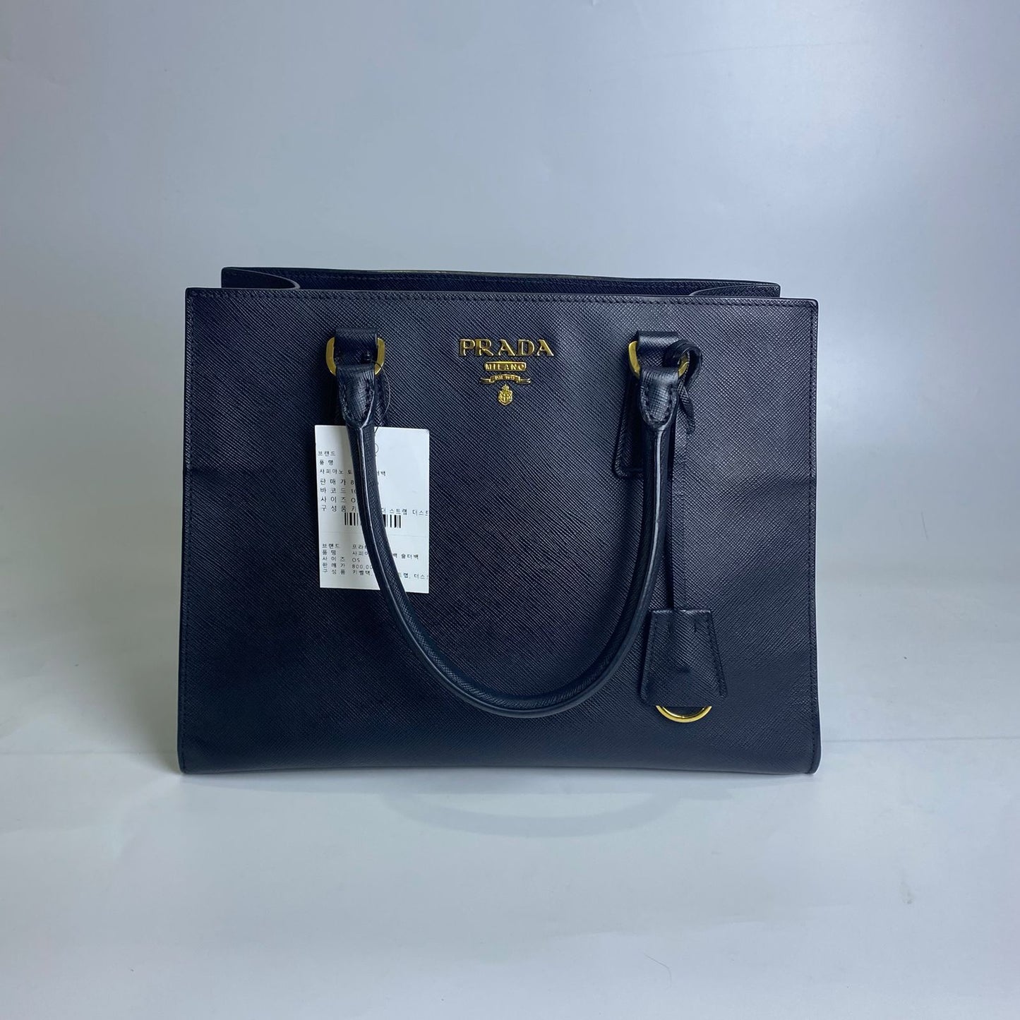 Prada Saffiano Leather Handbag in Black with GHW