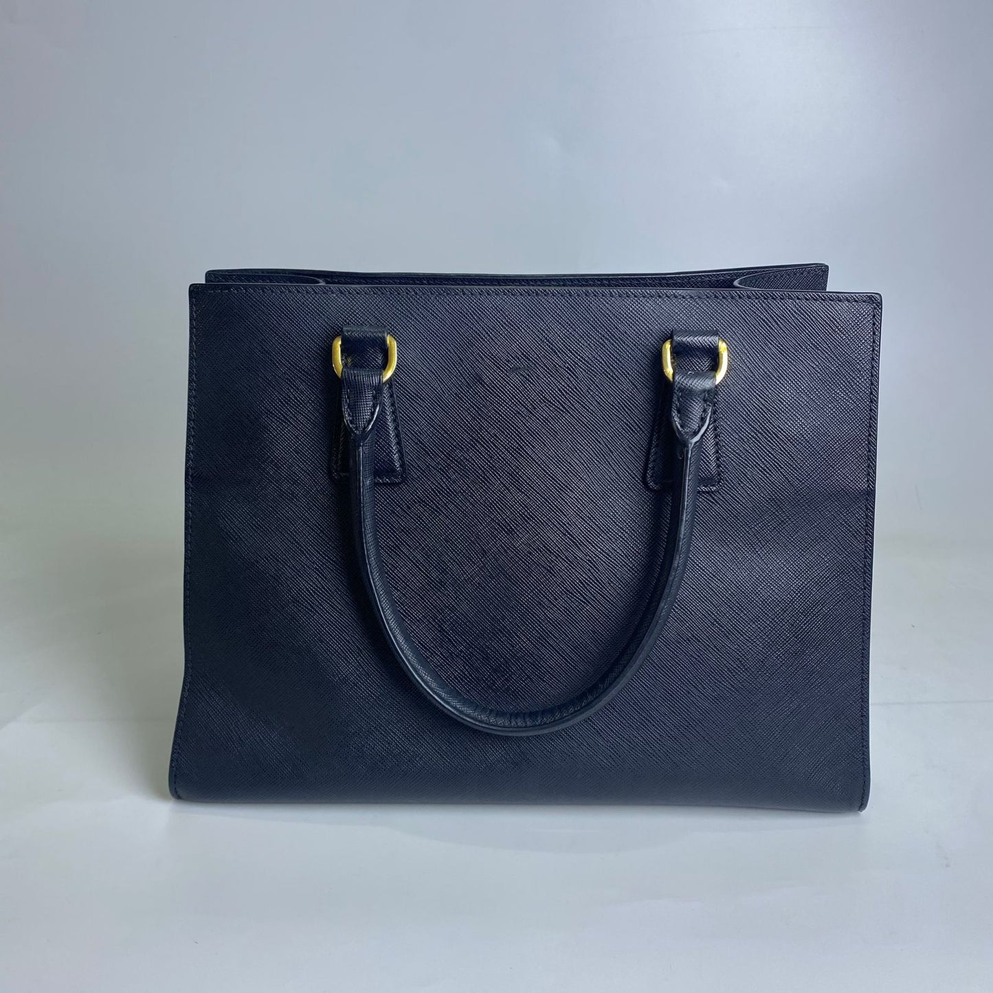 Prada Saffiano Leather Handbag in Black with GHW