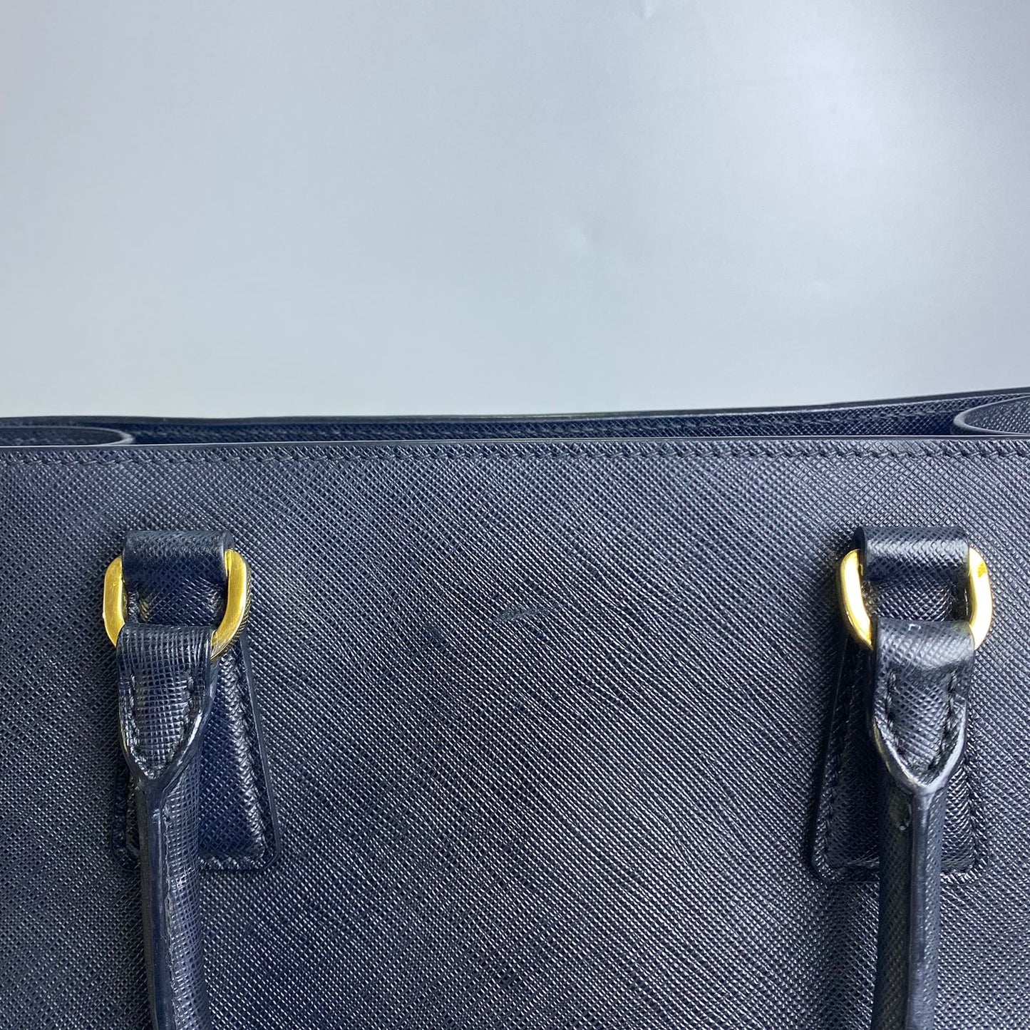 Prada Saffiano Leather Handbag in Black with GHW