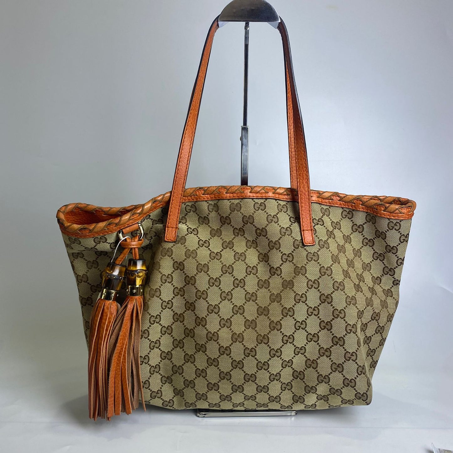 Gucci Bamboo Tassel GG Canvas Orange Trims