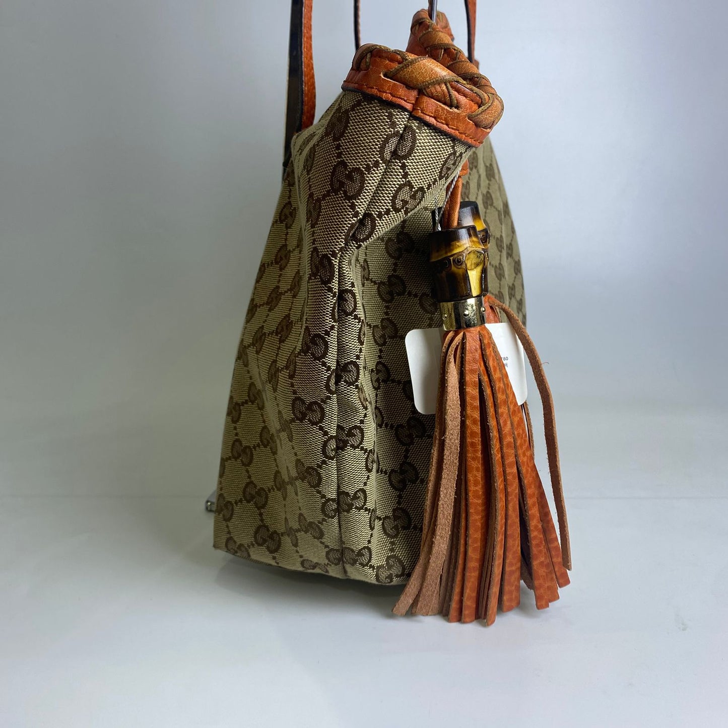 Gucci Bamboo Tassel GG Canvas Orange Trims