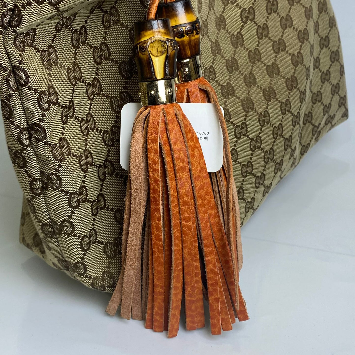 Gucci Bamboo Tassel GG Canvas Orange Trims