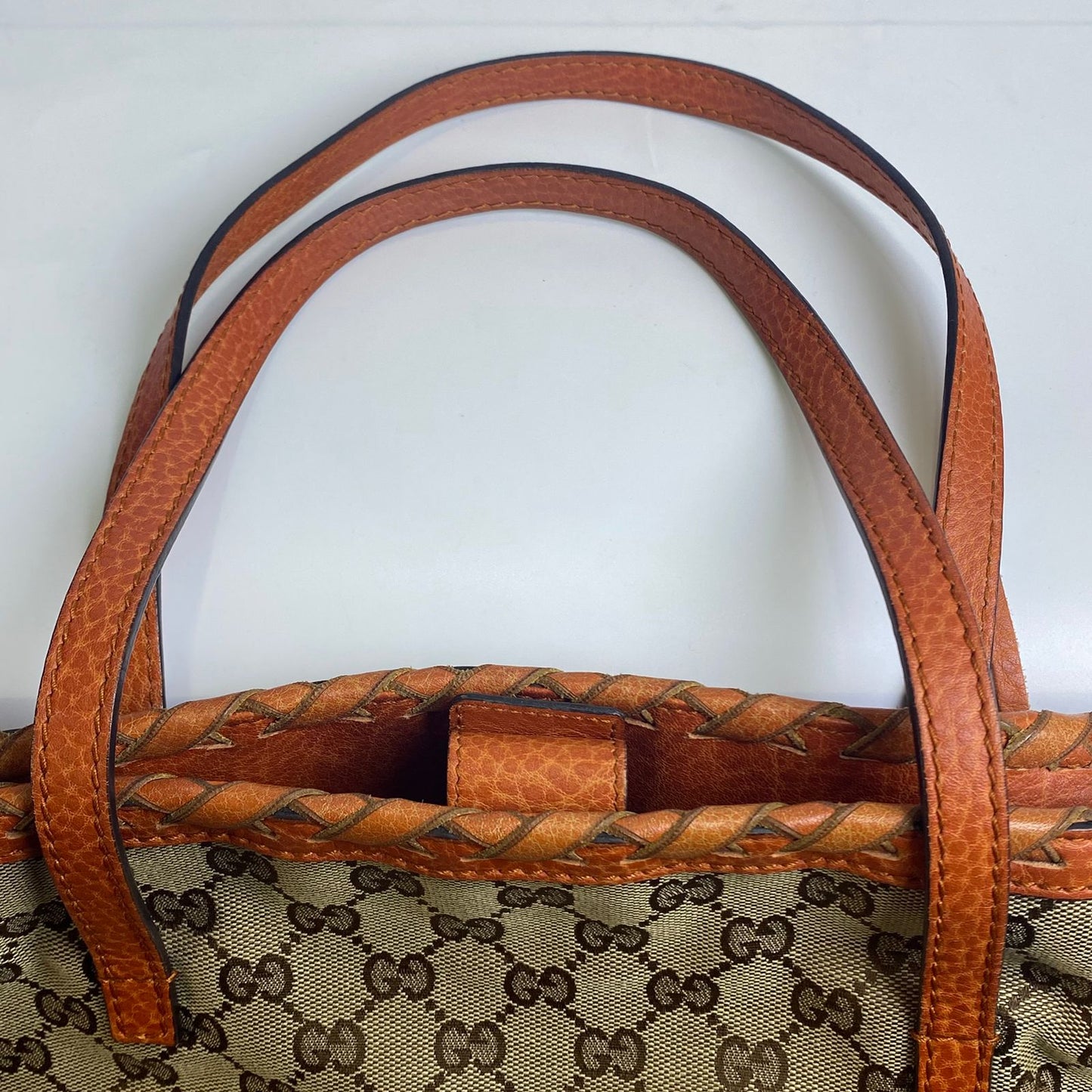 Gucci Bamboo Tassel GG Canvas Orange Trims