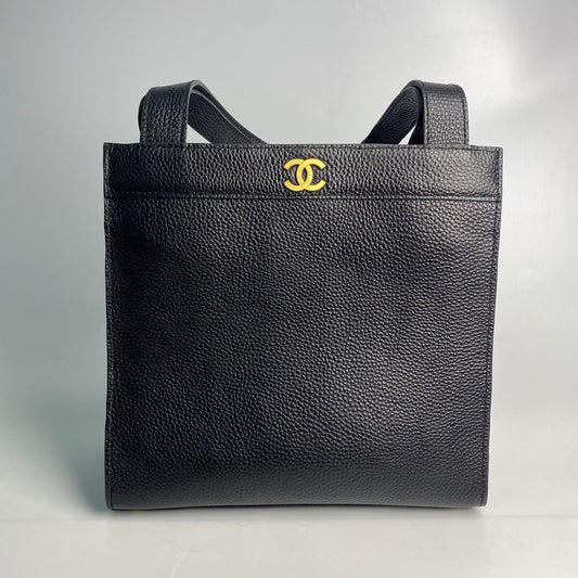 Chanel Vintage Leather Tote Black