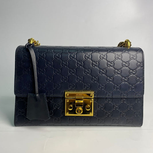 Gucci Padlock Black/ Navy Black Guccissima