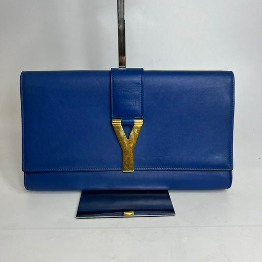 YSL Y Ligne Clutch Blue