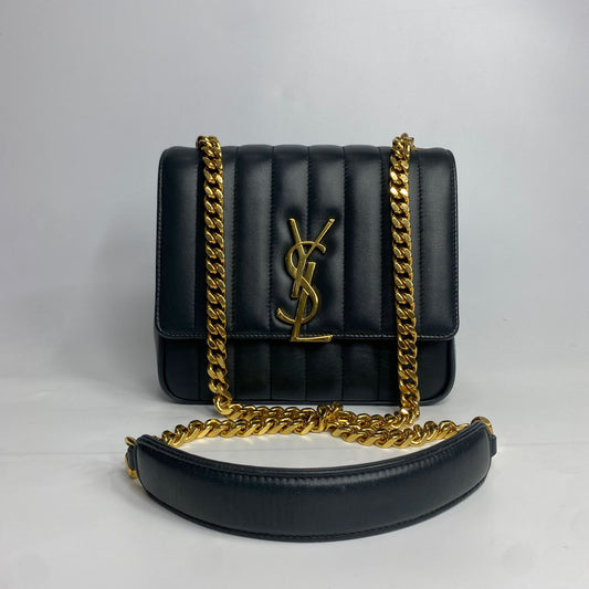 YSL Vicky Chain Bag Dark Green