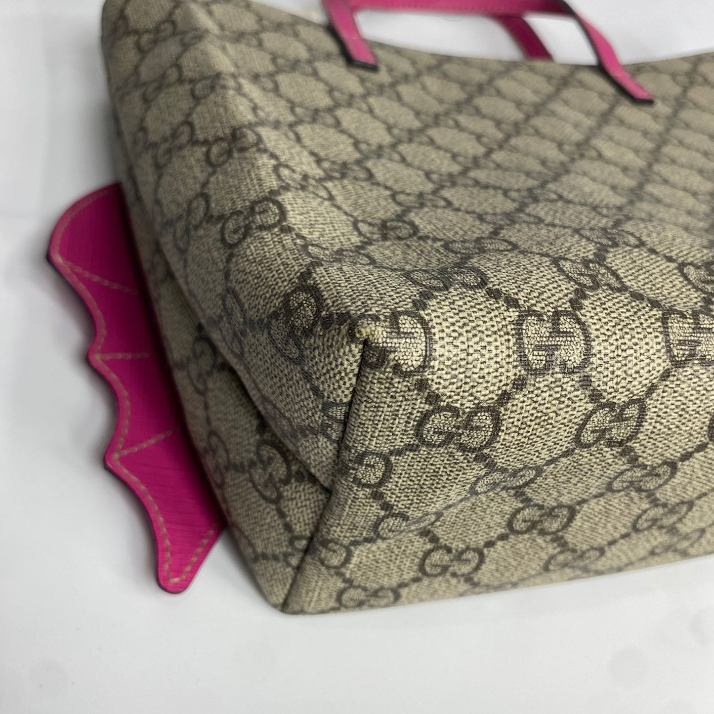Gucci GG Kids Supreme Bat/Monster Tote Pink Trims