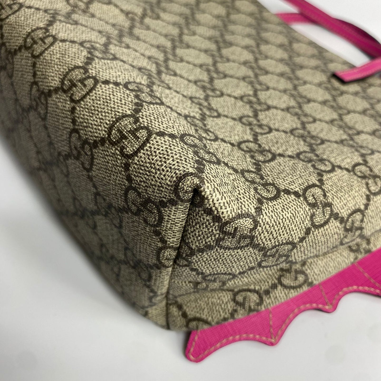 Gucci GG Kids Supreme Bat/Monster Tote Pink Trims