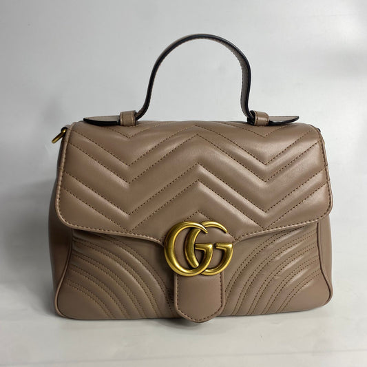 Gucci GG Marmont Top Handle Nude
