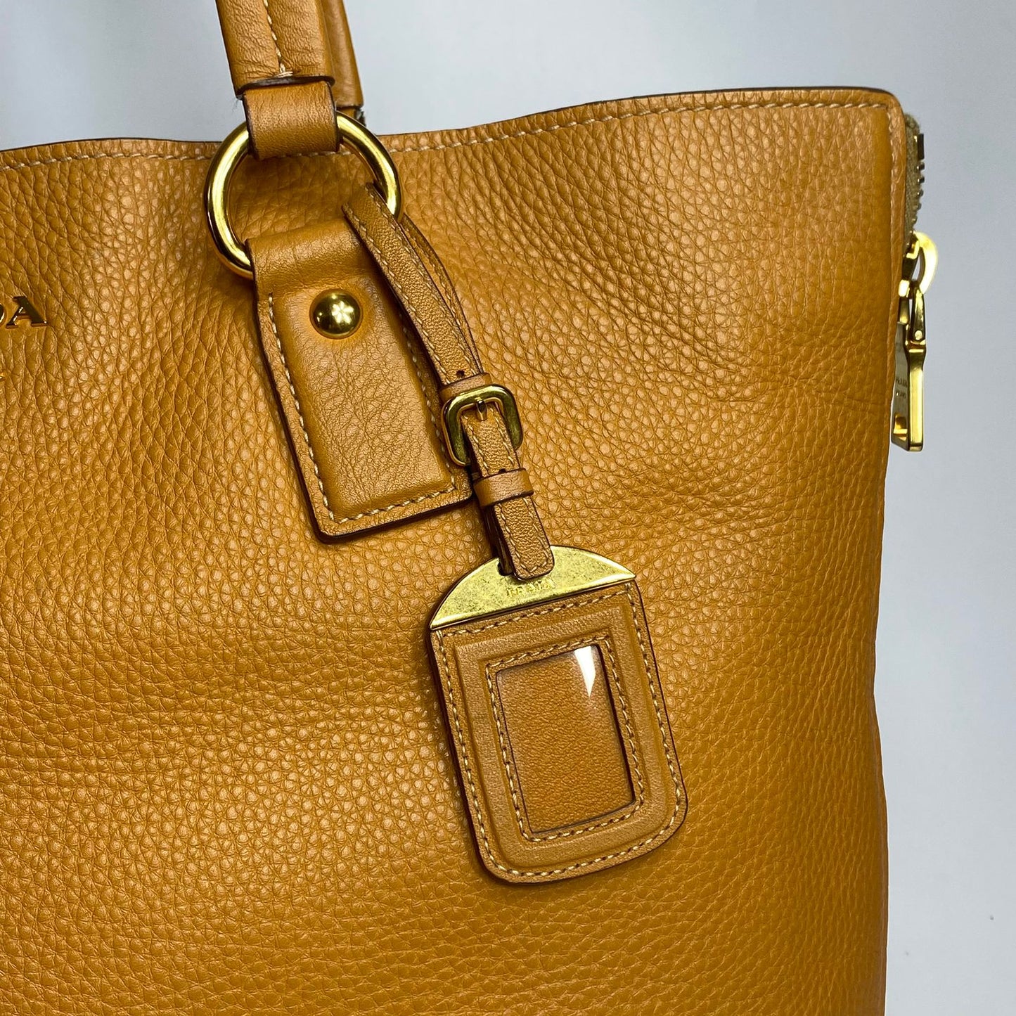 Prada Vitello Daino Caramel Tote Bag GHW