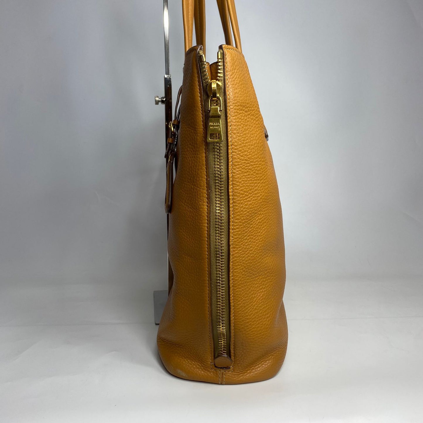 Prada Vitello Daino Caramel Tote Bag GHW