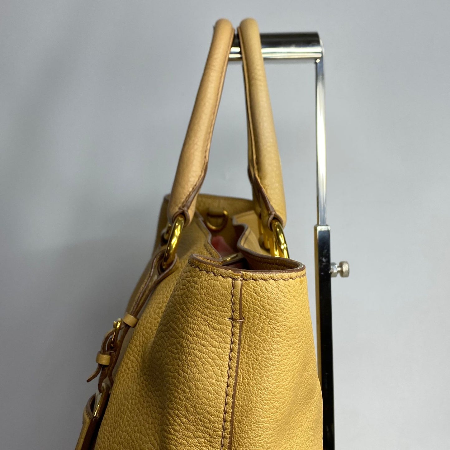 Prada Vitello Daino Beige 2 Way Bag GHW
