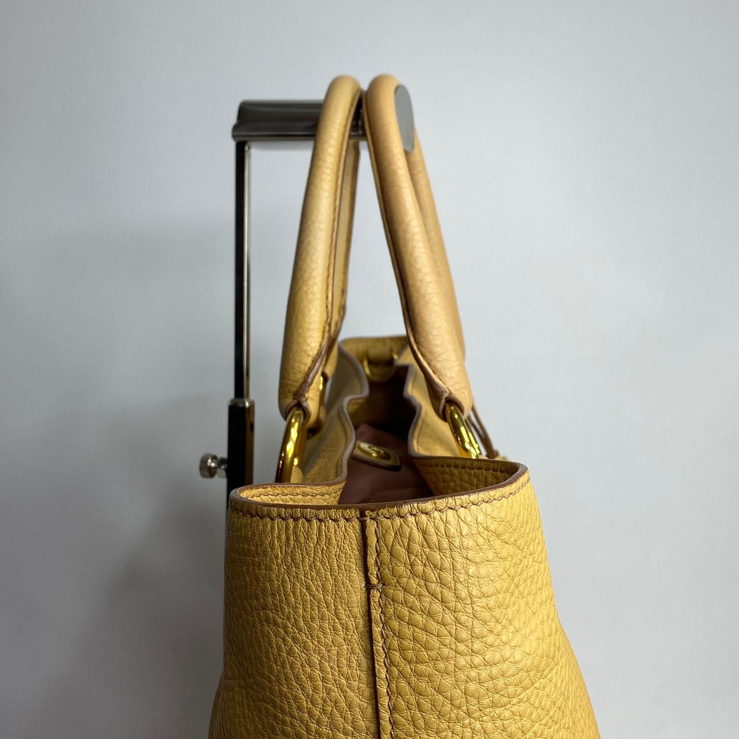 Prada Vitello Daino Beige 2 Way Bag GHW