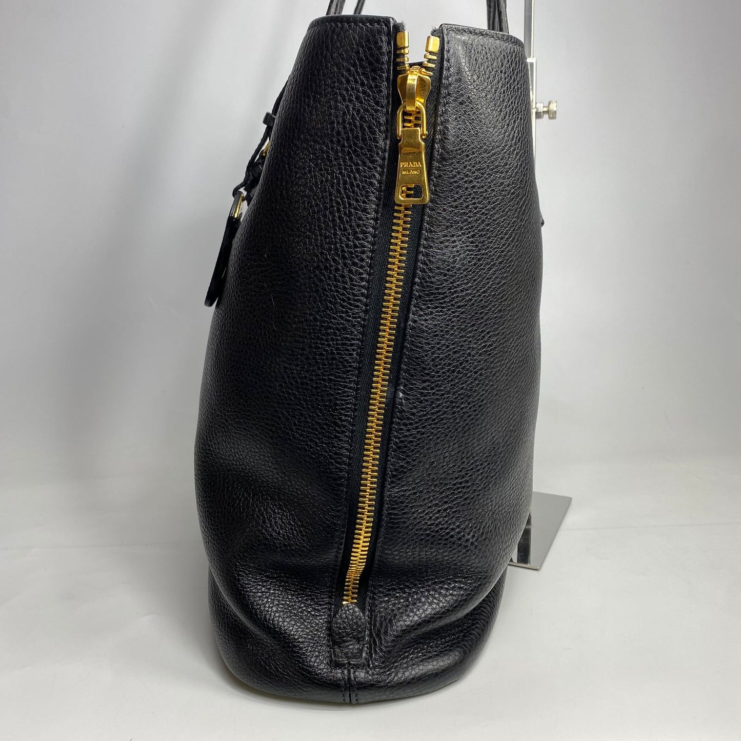 Prada Vitello Daino Black Tote Bag GHW