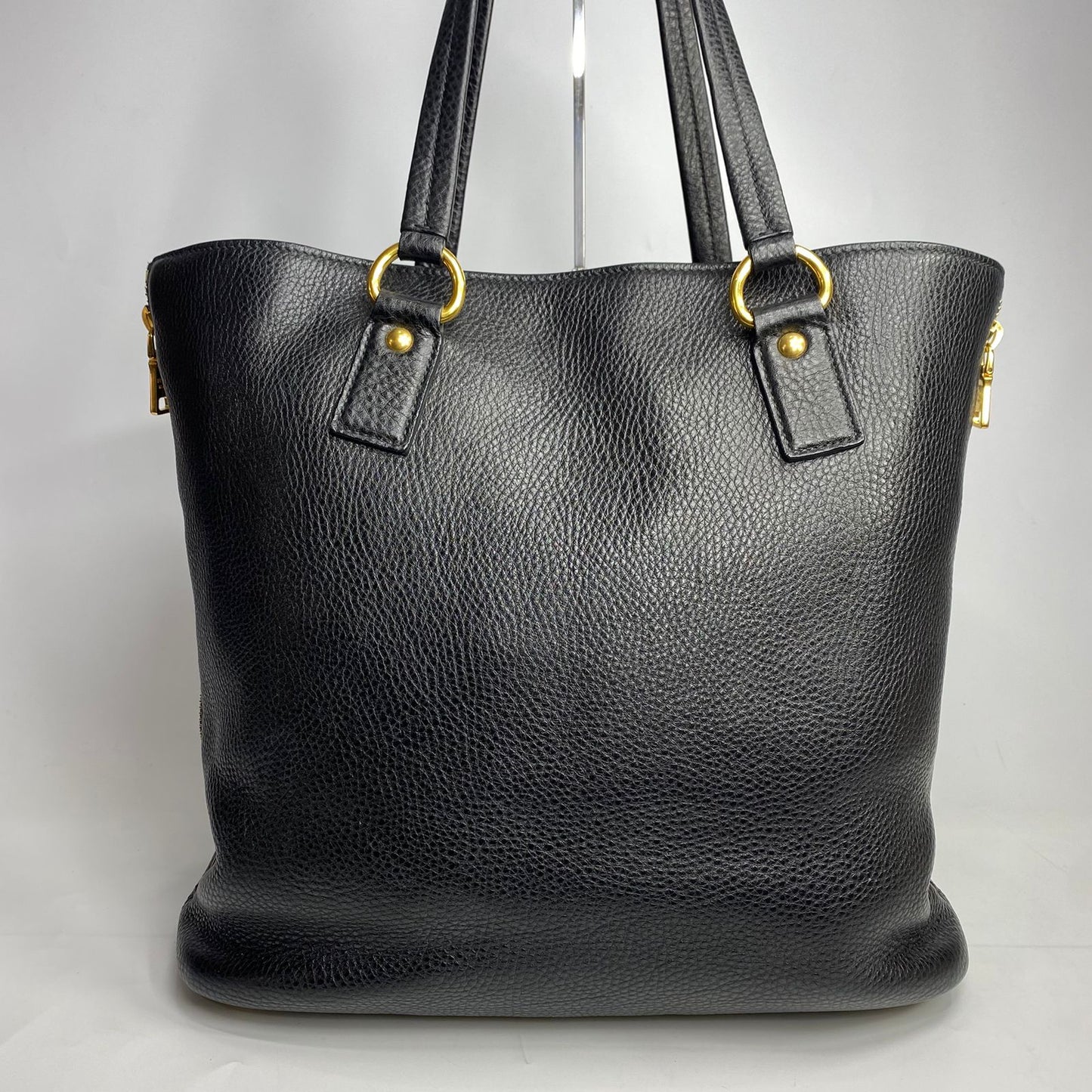 Prada Vitello Daino Black Tote Bag GHW