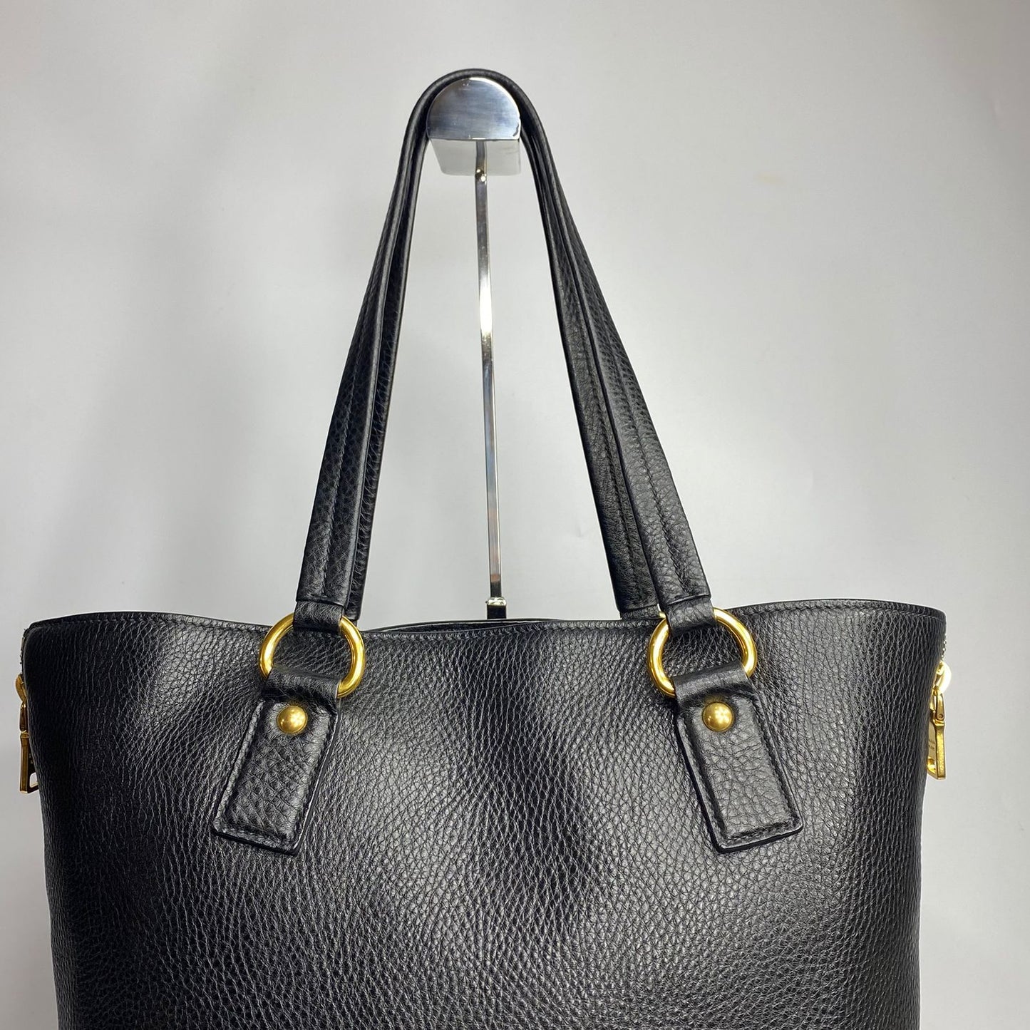 Prada Vitello Daino Black Tote Bag GHW