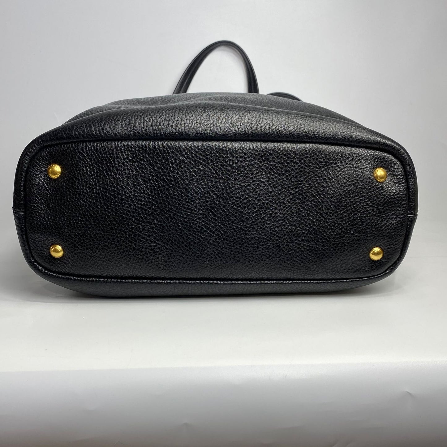 Prada Vitello Daino Black Tote Bag GHW