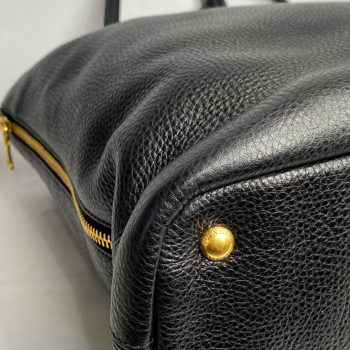 Prada Vitello Daino Black Tote Bag GHW