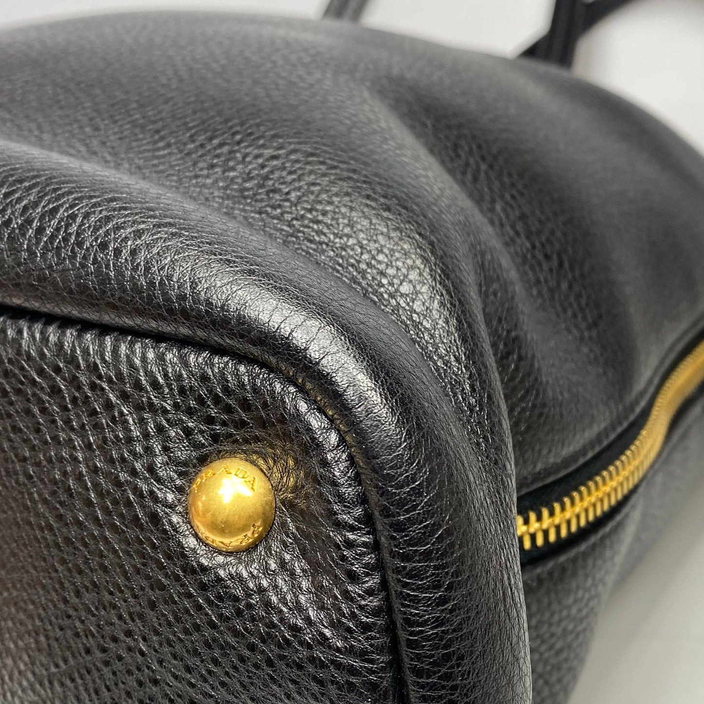 Prada Vitello Daino Black Tote Bag GHW