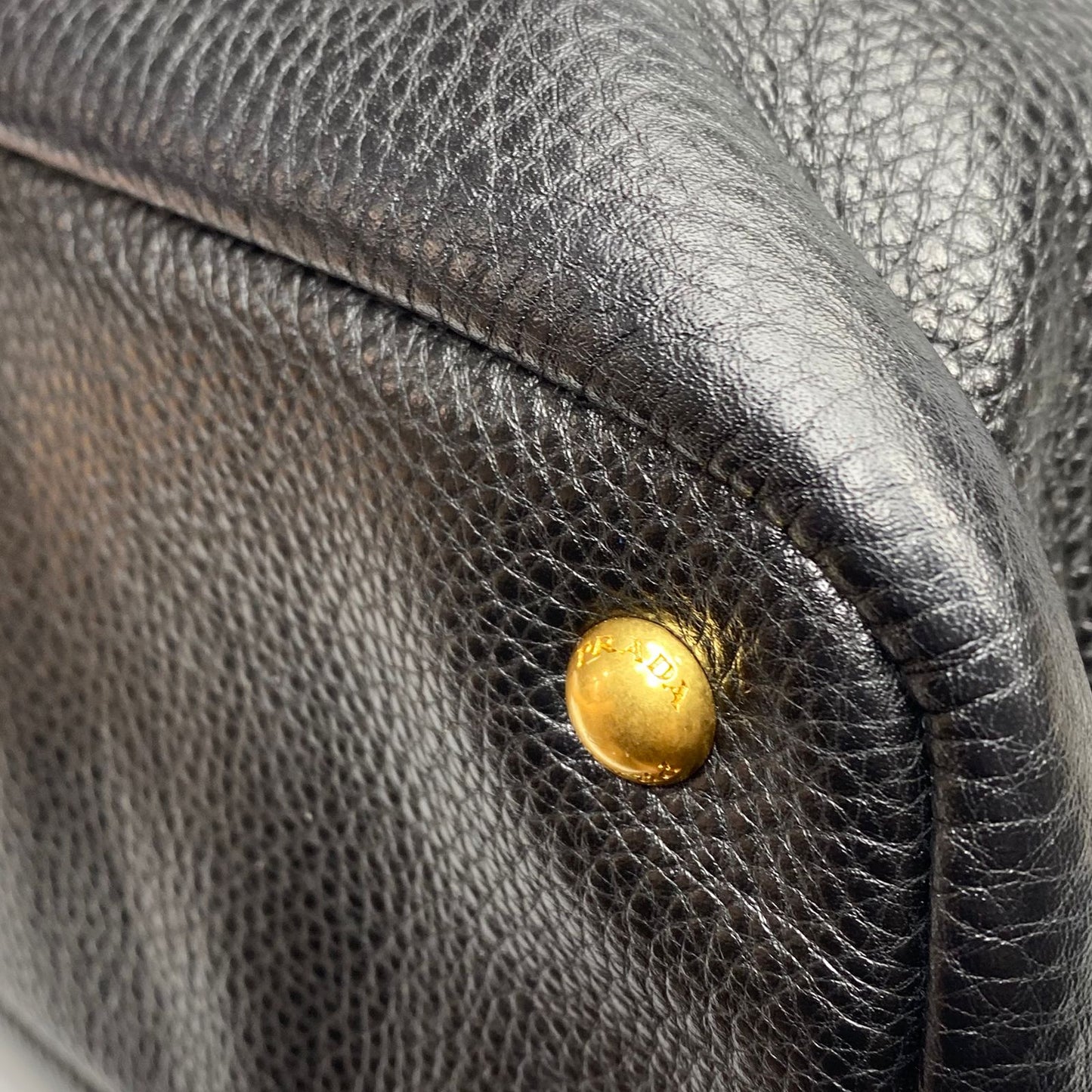 Prada Vitello Daino Black Tote Bag GHW
