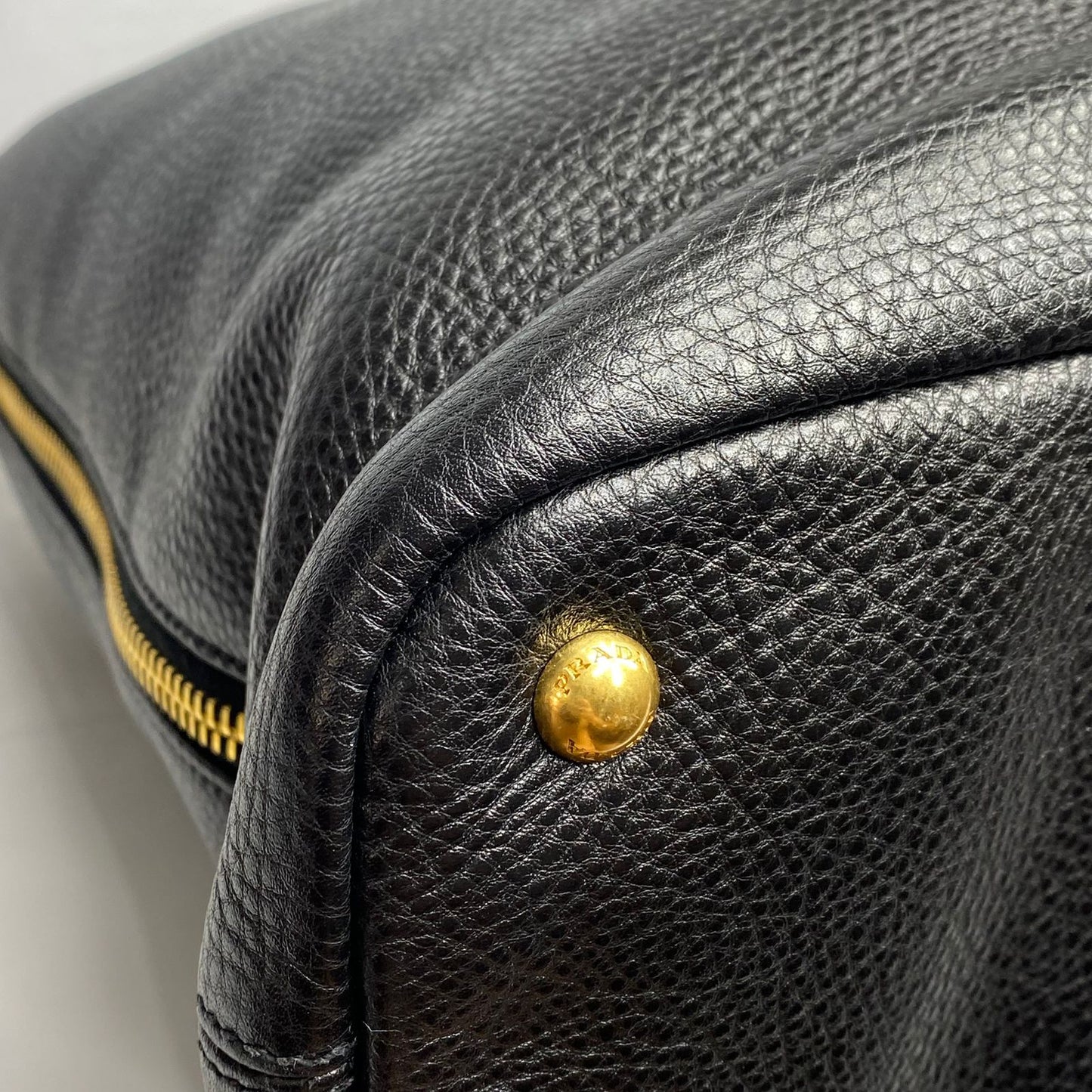 Prada Vitello Daino Black Tote Bag GHW