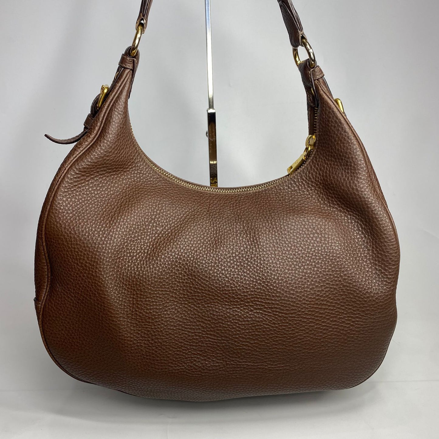 Prada Vitello Daino Burgundy Hobo Bag