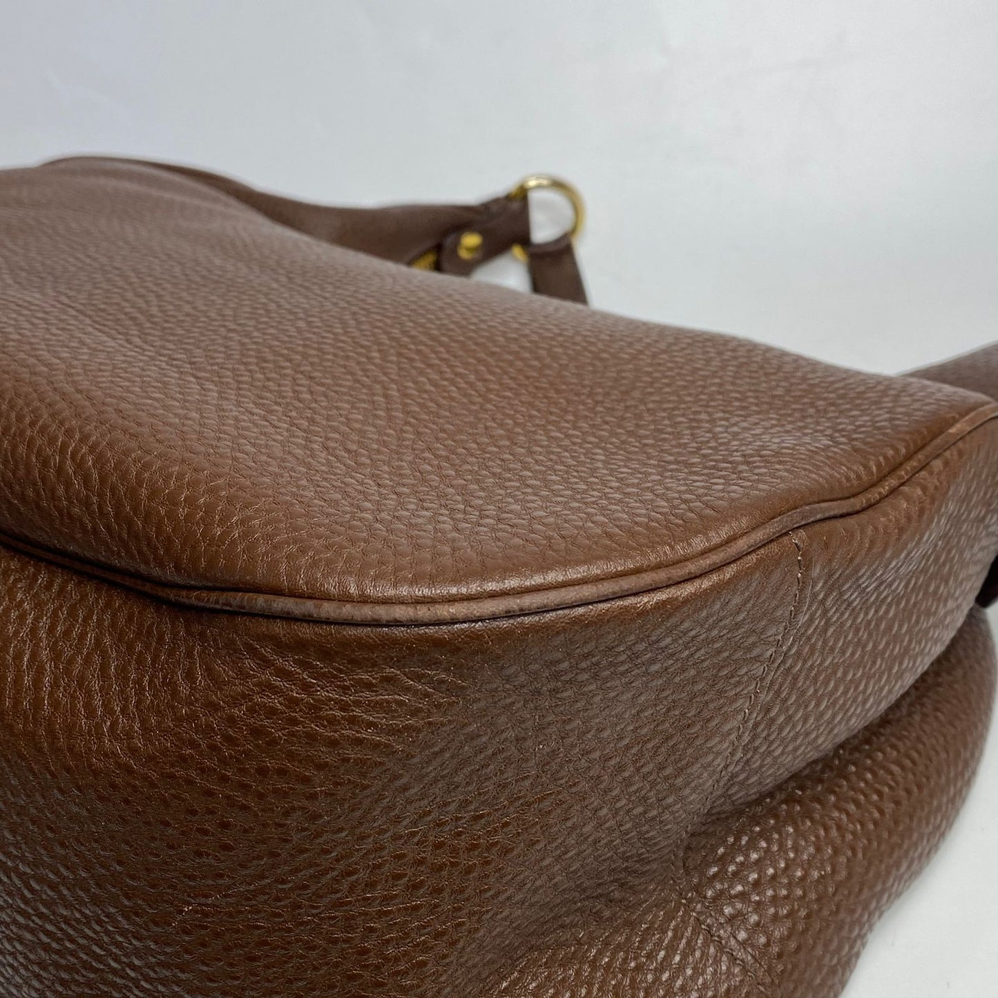 Prada Vitello Daino Burgundy Hobo Bag