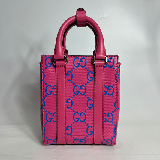 Gucci GG Tennis Embossed Fuchsia Pink Perforated