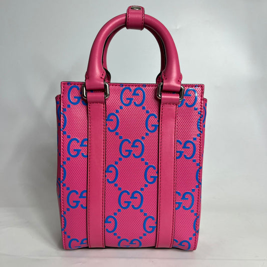 Gucci GG Tennis Embossed Fuchsia Pink Perforated