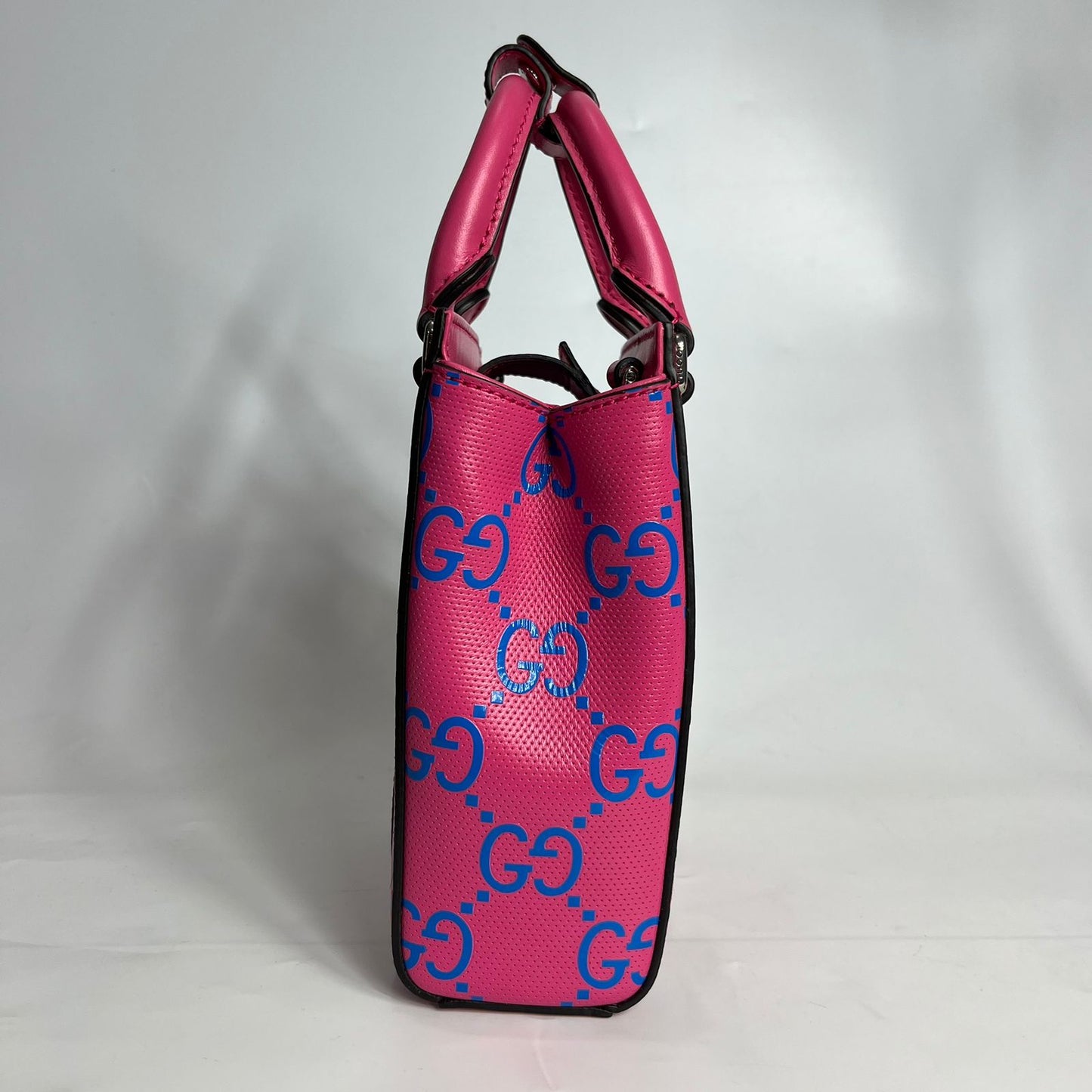 Gucci GG Tennis Embossed Fuchsia Pink Perforated