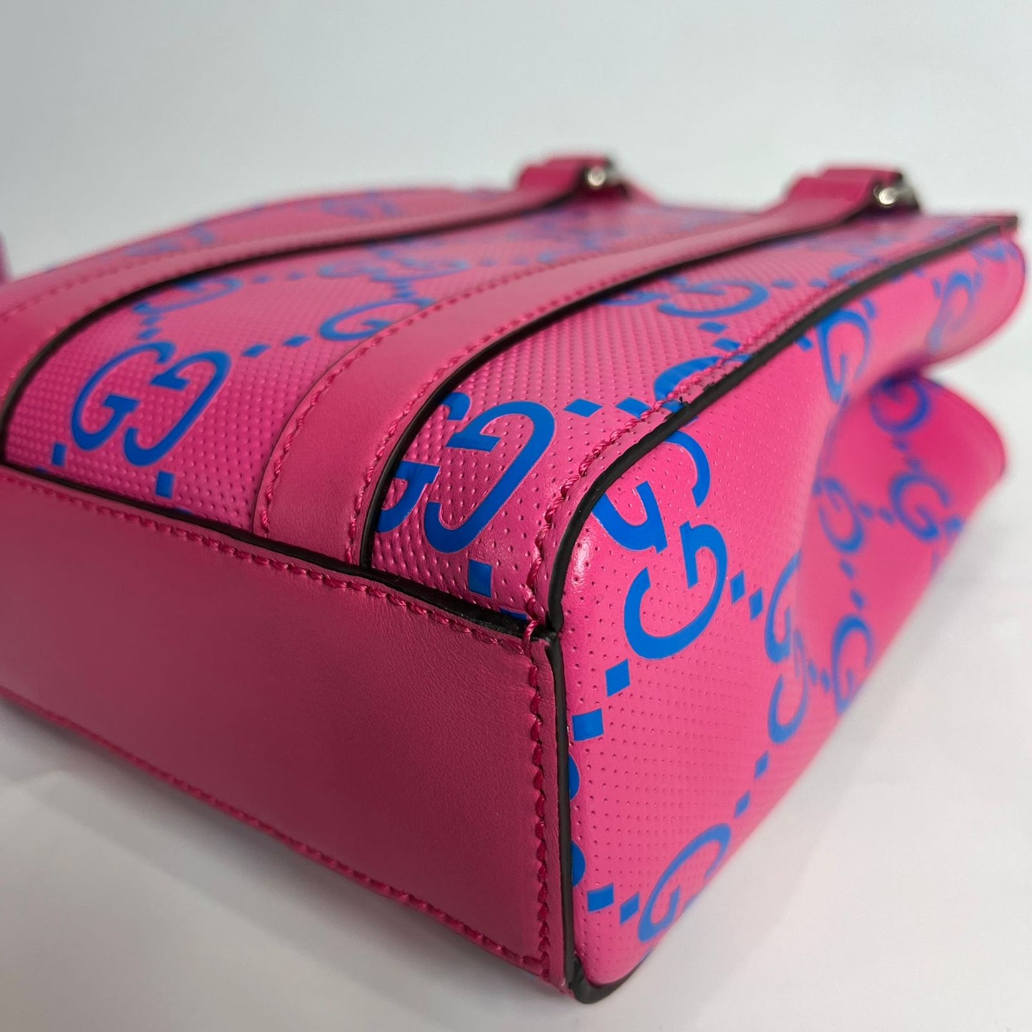 Gucci GG Tennis Embossed Fuchsia Pink Perforated